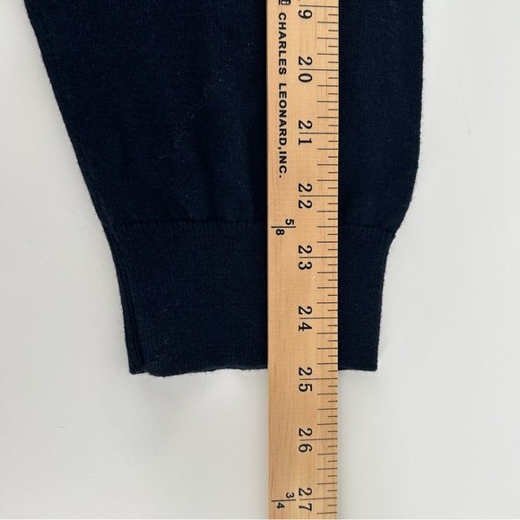 LL Bean Cashmere Blend Sweater Men L Navy Preppy Cottage Grandpa V-Neck - Picture 7 of 8